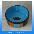 High quality footprint design ceramic dog bowl